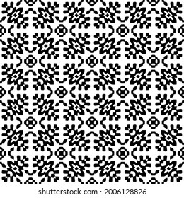 fondo de patrón sin costuras floral.Ornamento geométrico para fondos de paredes y fondos. Negro y blanco 

patrón.
