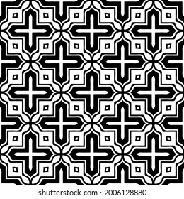 floral seamless pattern background.Geometric ornament for wallpapers and backgrounds. Black and white 

pattern.