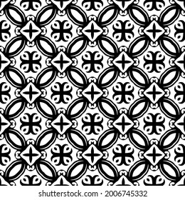 floral seamless pattern background.Geometric ornament for wallpapers and backgrounds. Black and white pattern.
