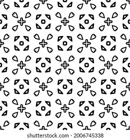 floral seamless pattern background.Geometric ornament for wallpapers and backgrounds. Black and white pattern.