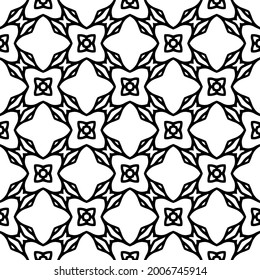 floral seamless pattern background.Geometric ornament for wallpapers and backgrounds. Black and white pattern.