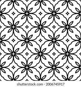 floral seamless pattern background.Geometric ornament for wallpapers and backgrounds. Black and white pattern.