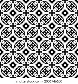 fondo de patrón sin costuras floral.Ornamento geométrico para fondos de paredes y fondos. Patrón blanco y negro.