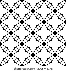 fondo de patrón sin costuras floral.Ornamento geométrico para fondos de paredes y fondos. Patrón blanco y negro.