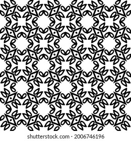 fondo de patrón sin costuras floral.Ornamento geométrico para fondos de paredes y fondos. Patrón blanco y negro.