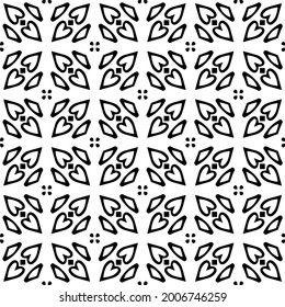 floral seamless pattern background.Geometric ornament for wallpapers and backgrounds. Black and white pattern.