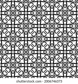 floral seamless pattern background.Geometric ornament for wallpapers and backgrounds. Black and white pattern.