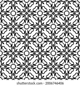 floral seamless pattern background.Geometric ornament for wallpapers and backgrounds. Black and white pattern.