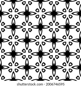 floral seamless pattern background.Geometric ornament for wallpapers and backgrounds. Black and white pattern.