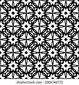 floral seamless pattern background.Geometric ornament for wallpapers and backgrounds. Black and white pattern.