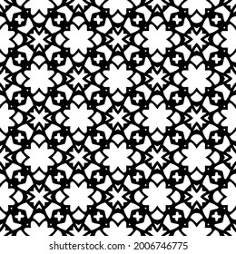 floral seamless pattern background.Geometric ornament for wallpapers and backgrounds. Black and white pattern.