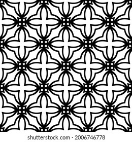 floral seamless pattern background.Geometric ornament for wallpapers and backgrounds. Black and white pattern.