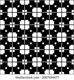 floral seamless pattern background.Geometric ornament for wallpapers and backgrounds. Black and white pattern.