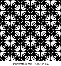 fondo de patrón sin costuras floral.Ornamento geométrico para fondos de paredes y fondos. Patrón blanco y negro.