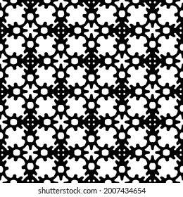 floral seamless pattern background.Geometric ornament for wallpapers and backgrounds. Black and white pattern.