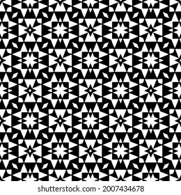 floral seamless pattern background.Geometric ornament for wallpapers and backgrounds. Black and white pattern.