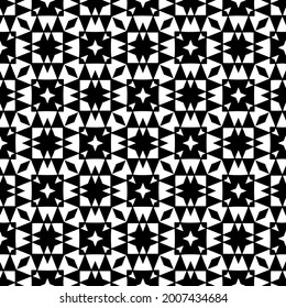 floral seamless pattern background.Geometric ornament for wallpapers and backgrounds. Black and white pattern.