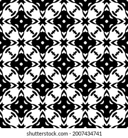fondo de patrón sin costuras floral.Ornamento geométrico para fondos de paredes y fondos. Patrón blanco y negro.