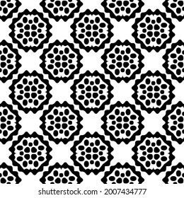 floral seamless pattern background.Geometric ornament for wallpapers and backgrounds. Black and white pattern.