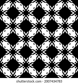 fondo de patrón sin costuras floral.Ornamento geométrico para fondos de paredes y fondos. Patrón blanco y negro.