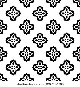 fondo de patrón sin costuras floral.Ornamento geométrico para fondos de paredes y fondos. Patrón blanco y negro.