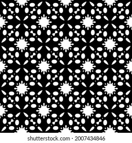 floral seamless pattern background.Geometric ornament for wallpapers and backgrounds. Black and white pattern.
