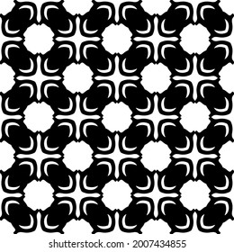 floral seamless pattern background.Geometric ornament for wallpapers and backgrounds. Black and white pattern.