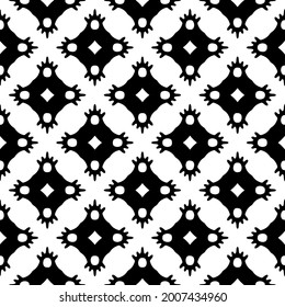 floral seamless pattern background.Geometric ornament for wallpapers and backgrounds. Black and white pattern.