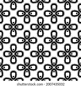 fondo de patrón sin costuras floral.Ornamento geométrico para fondos de paredes y fondos. Patrón blanco y negro.