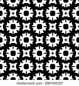 floral seamless pattern background.Geometric ornament for wallpapers and backgrounds. Black and white pattern.
