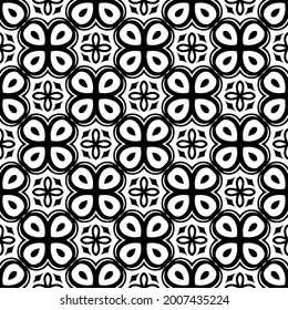 floral seamless pattern background.Geometric ornament for wallpapers and backgrounds. Black and white pattern.