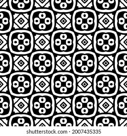 floral seamless pattern background.Geometric ornament for wallpapers and backgrounds. Black and white pattern.
