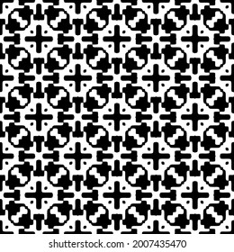 floral seamless pattern background.Geometric ornament for wallpapers and backgrounds. Black and white pattern.
