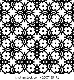 floral seamless pattern background.Geometric ornament for wallpapers and backgrounds. Black and white pattern.