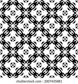 fondo de patrón sin costuras floral.Ornamento geométrico para fondos de paredes y fondos. Patrón blanco y negro.