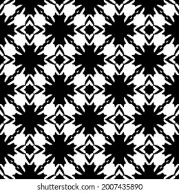 floral seamless pattern background.Geometric ornament for wallpapers and backgrounds. Black and white pattern.