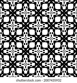 floral seamless pattern background.Geometric ornament for wallpapers and backgrounds. Black and white pattern.