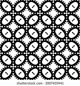 floral seamless pattern background.Geometric ornament for wallpapers and backgrounds. Black and white pattern.