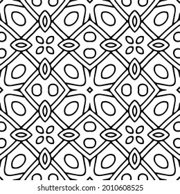 
floral seamless pattern background.Geometric ornament for wallpapers and backgrounds. Black and white pattern.