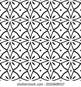 
fondo de patrón sin costuras floral.Ornamento geométrico para fondos de paredes y fondos. Patrón blanco y negro.