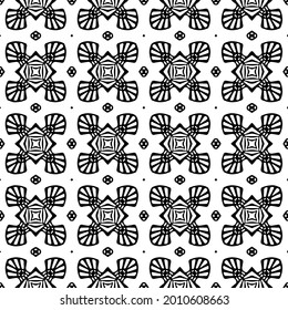 fondo de patrón sin costuras floral.Ornamento geométrico para fondos de paredes y fondos. Patrón blanco y negro.
