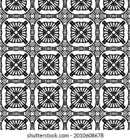 floral seamless pattern background.Geometric ornament for wallpapers and backgrounds. Black and white pattern.
