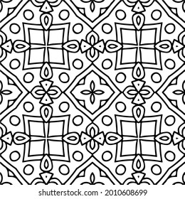 
floral seamless pattern background.Geometric ornament for wallpapers and backgrounds. Black and white pattern.