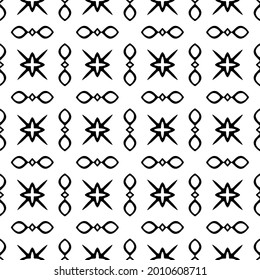 floral seamless pattern background.Geometric ornament for wallpapers and backgrounds. Black and white pattern.
