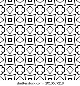 
floral seamless pattern background.Geometric ornament for wallpapers and backgrounds. Black and white pattern.