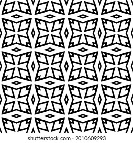 fondo de patrón sin costuras floral.Ornamento geométrico para fondos de paredes y fondos. Patrón blanco y negro.
