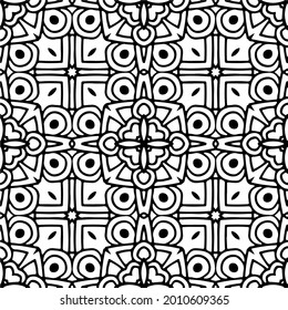 fondo de patrón sin costuras floral.Ornamento geométrico para fondos de paredes y fondos. Patrón blanco y negro.
