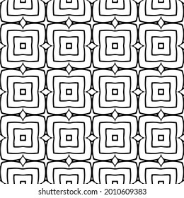 floral seamless pattern background.Geometric ornament for wallpapers and backgrounds. Black and white pattern.
