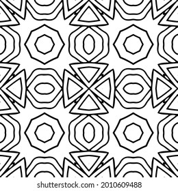 
floral seamless pattern background.Geometric ornament for wallpapers and backgrounds. Black and white pattern.