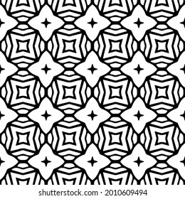 
floral seamless pattern background.Geometric ornament for wallpapers and backgrounds. Black and white pattern.